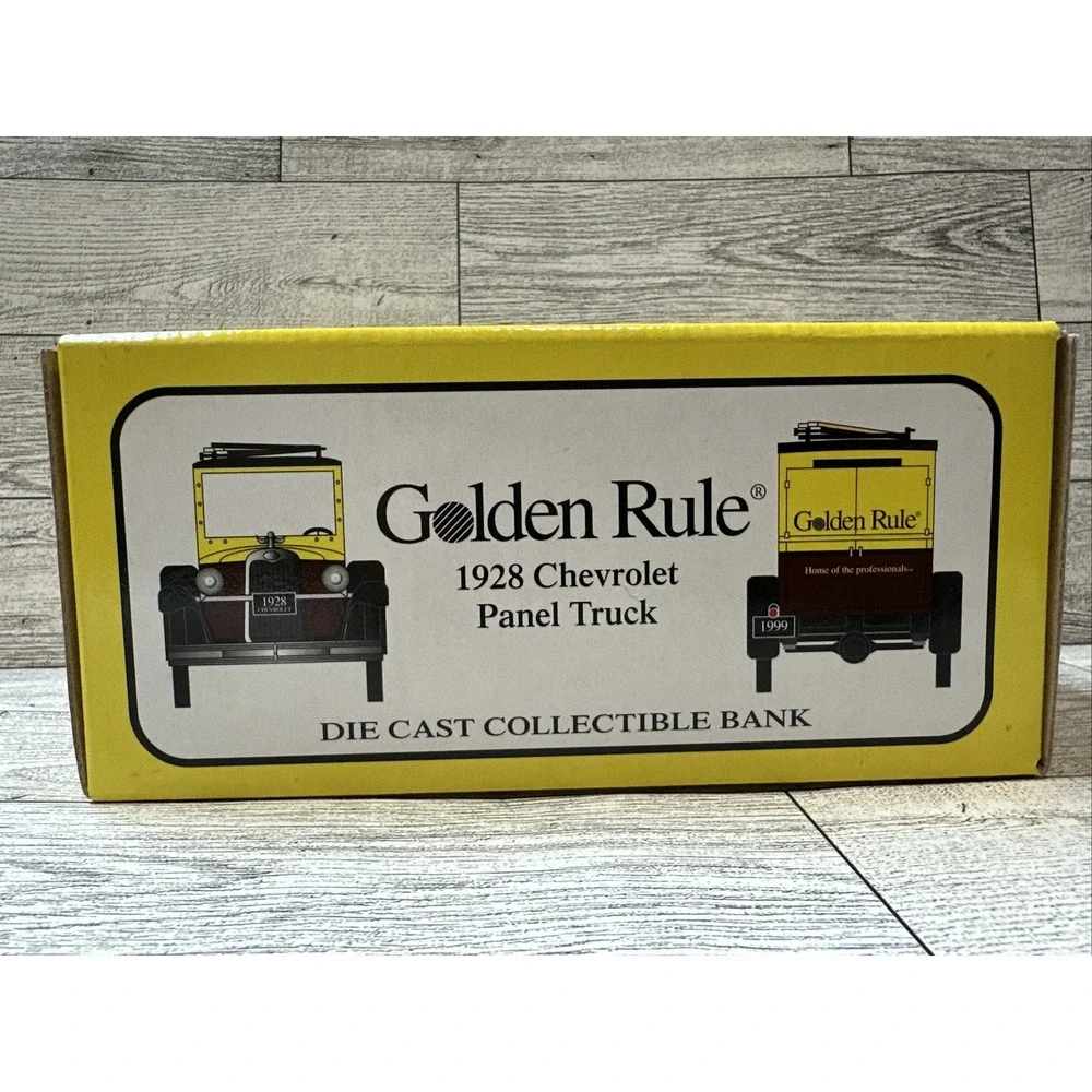 GOLDEN RULE 1928‎ Chevrolet Panel Truck Die Cast Coin Bank #19019 (1999)